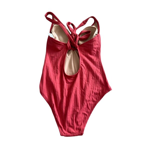 KONA SOL Coral Keyhole One Piece Bathing Suit Sz Large - Picture 7 of 7